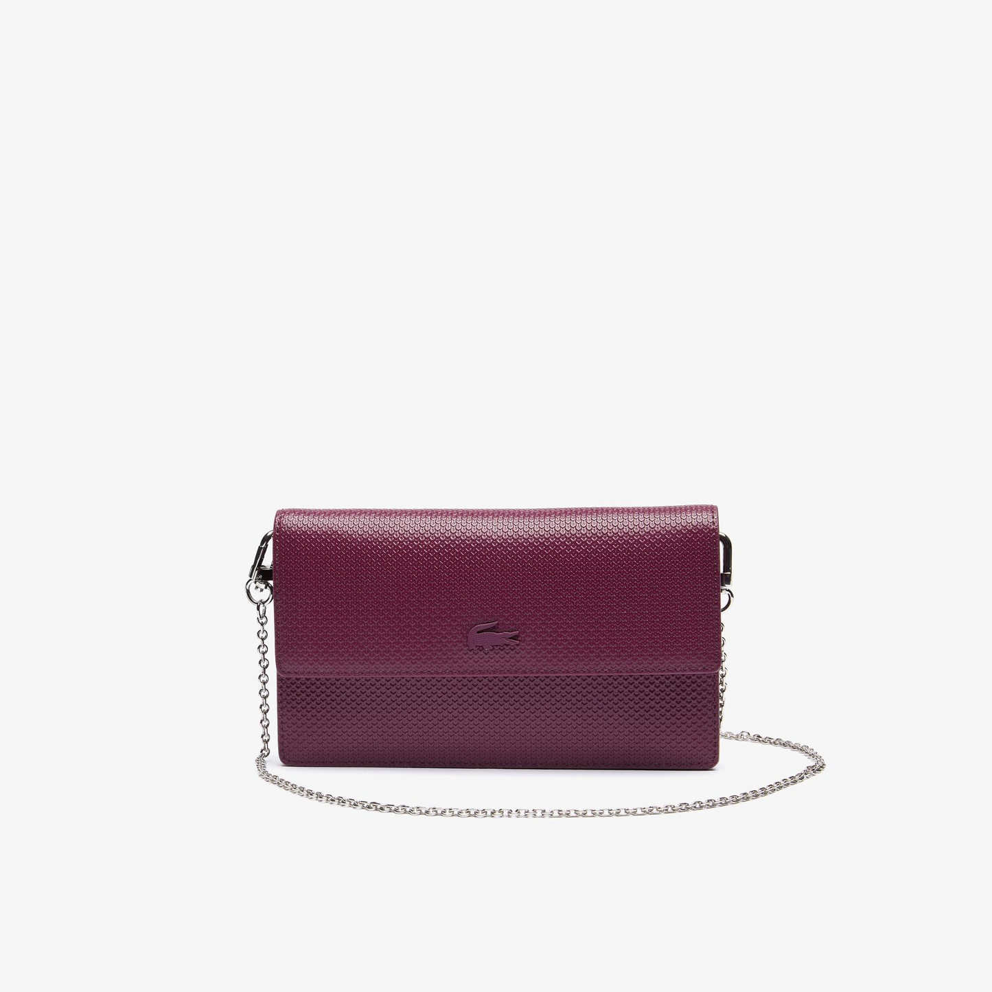 LACOSTE Women's Chantaco Chain Strap Leather Flap Clutch Bag