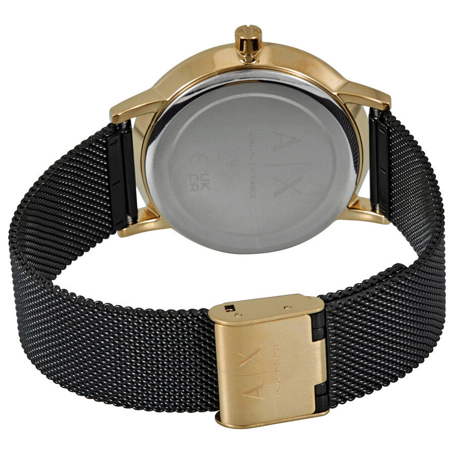 A.R.M.A.N.I E.X.C.H.A.N.G.E Quartz Black Dial Stainless Steel in Mesh Band Ladies Watch