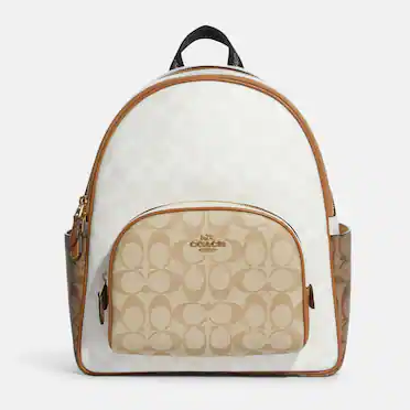 C.O.A.C.H Court Backpack In Blocked Signature Canvas