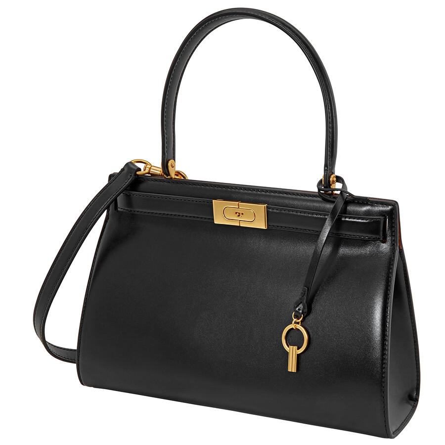 TORY BURCH Lee Radziwill Satchel Bag with Detachable/Adjustable Strap In Smooth Leather for Shoulder/Crossbody Wear
