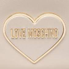 L.O.V.E M.O.S.C.H.I.N.O Avorio Heart Plaque Shoulder/Crossbody Bag