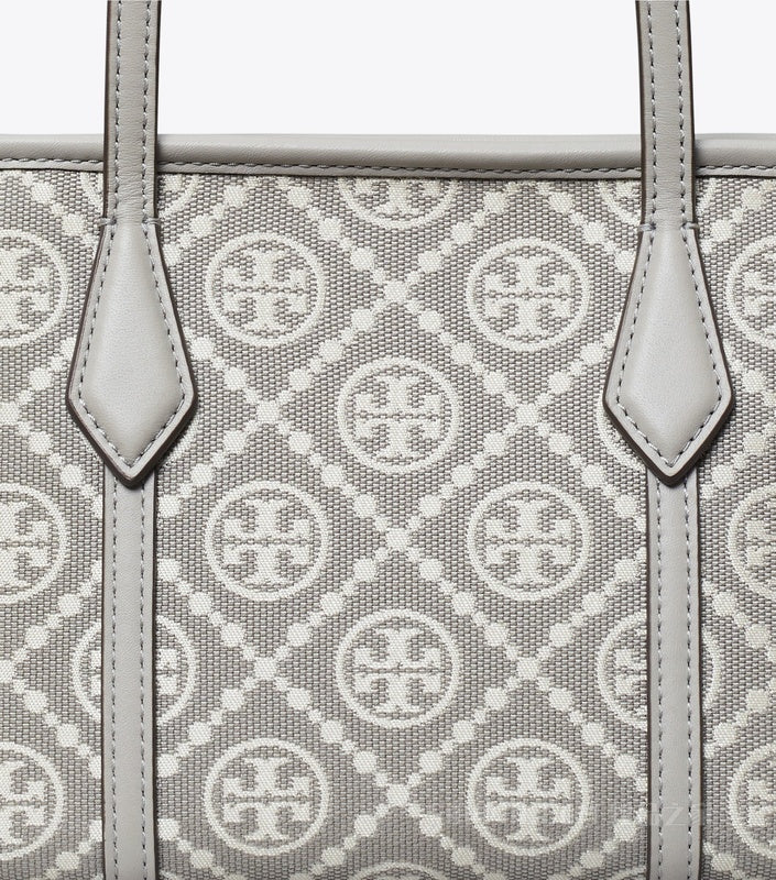 T.O.R.Y B.U.R.C.H T Monogram Perry Mini Tote Bag in Grey