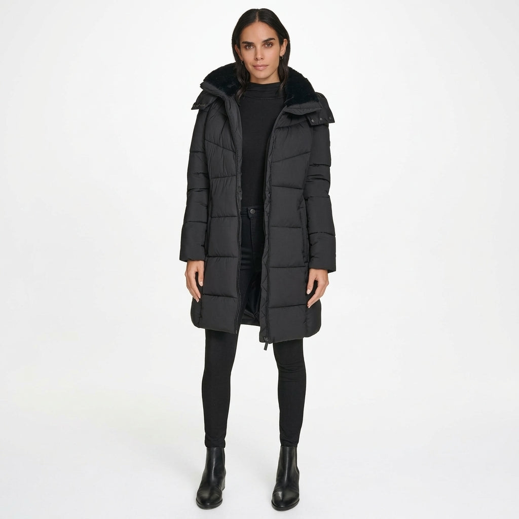 C.a.l.v.i.n K.l.e.i.n Stretch Outerwear CW433224-EBY Women's Jacket Black