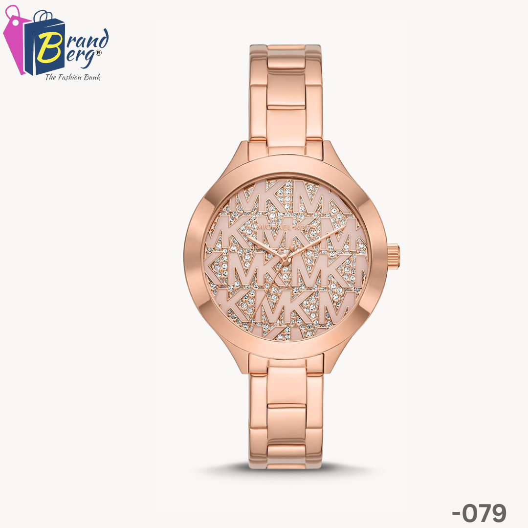 M.I.C.H.A.E.L K.O.R.S Three-Hand Rose Gold Tone Stainless Steel Ladies Watch