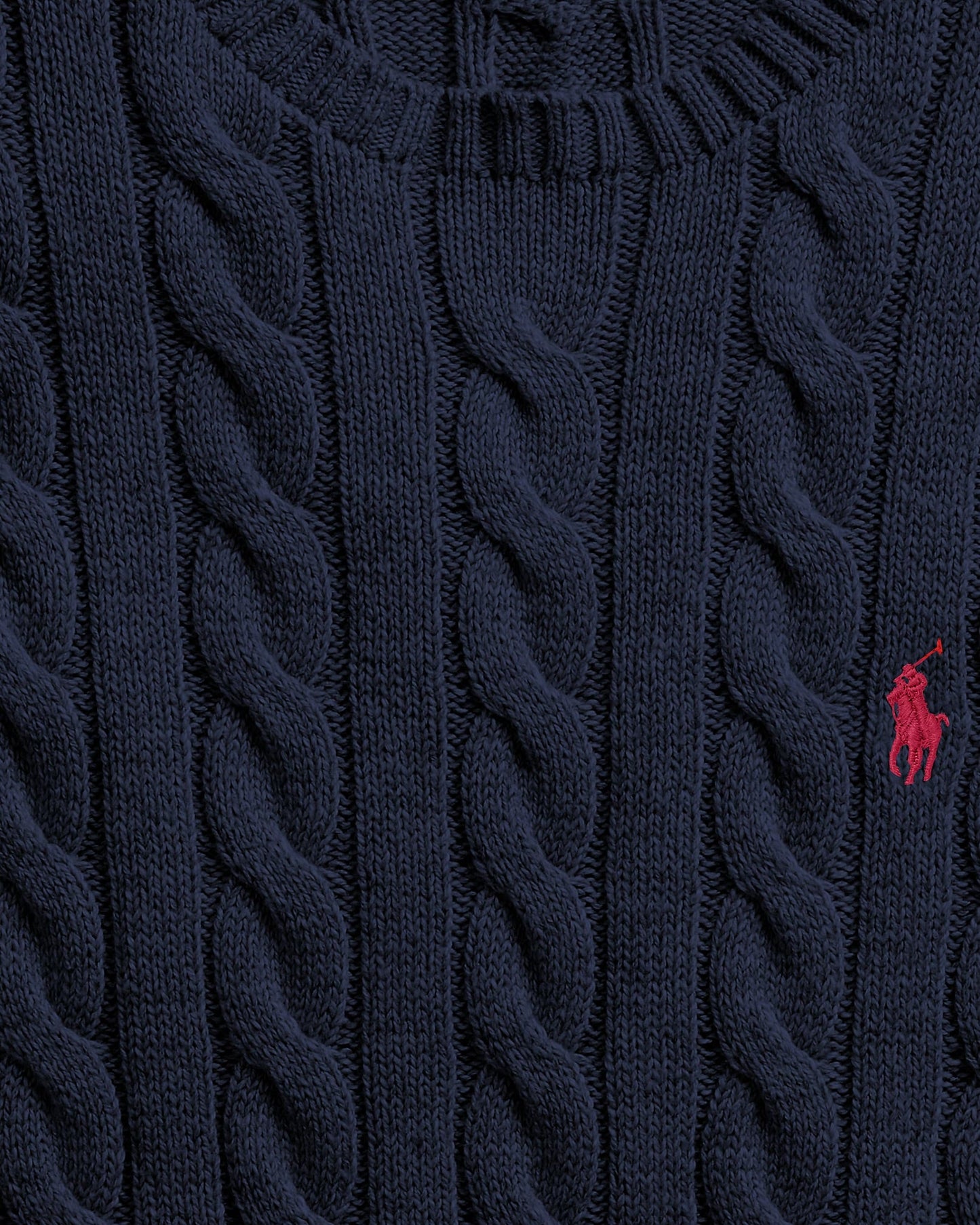 P.o-L.O R.A-L.P.H L.A.U-R.E.N Cable-Knit Cotton Jumper Hunter Navy Custom Slim Fit