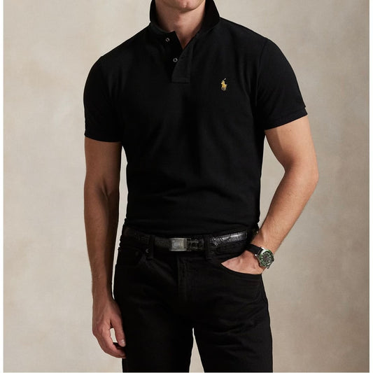 P.o-L.O R.A-L.P.H L.A.U-R.E.N The Iconic Mesh Polo Shirt Custom Slim Fit Black/Yellow