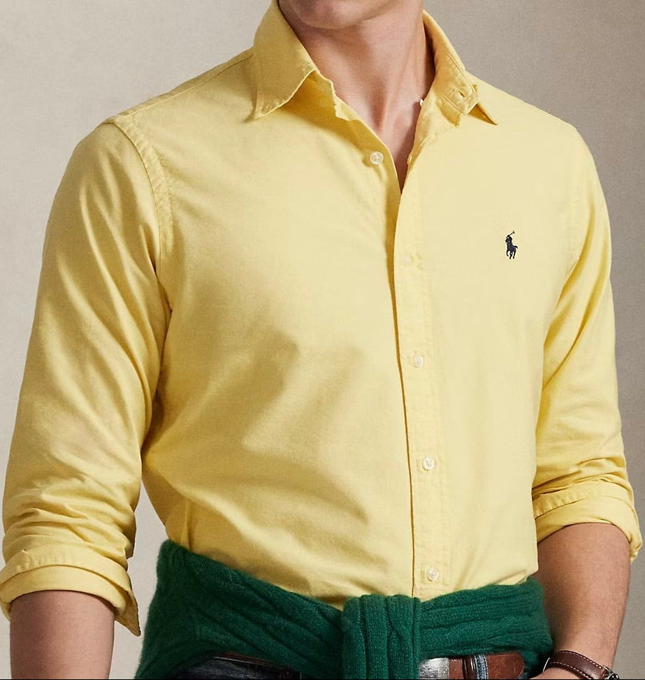 P.O.L.O R.A.L.P.H L.A.U.R.E.N Garment-Dyed Oxford Shirt Custom Fit Yellow