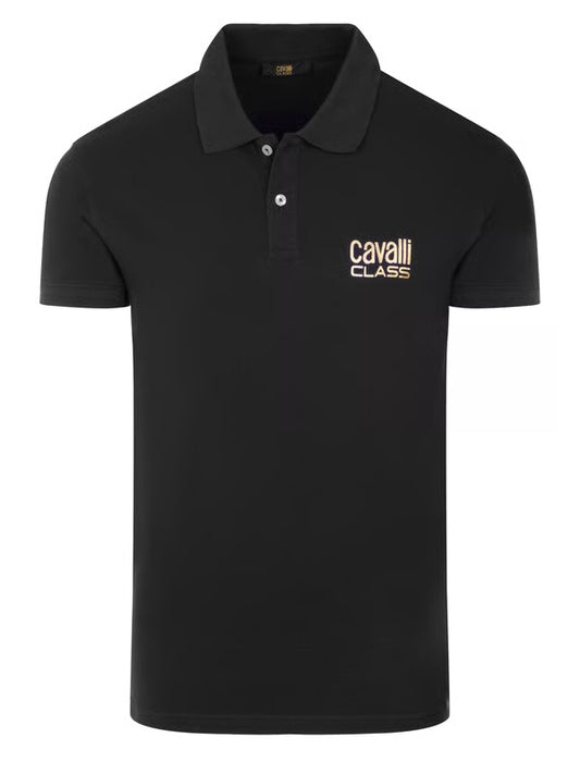 C.a.V-A.L.L.I C.L.A.S.S Black short sleeve polo with lettering "C.a.v.a.l.l.i C.l.a.s.s"