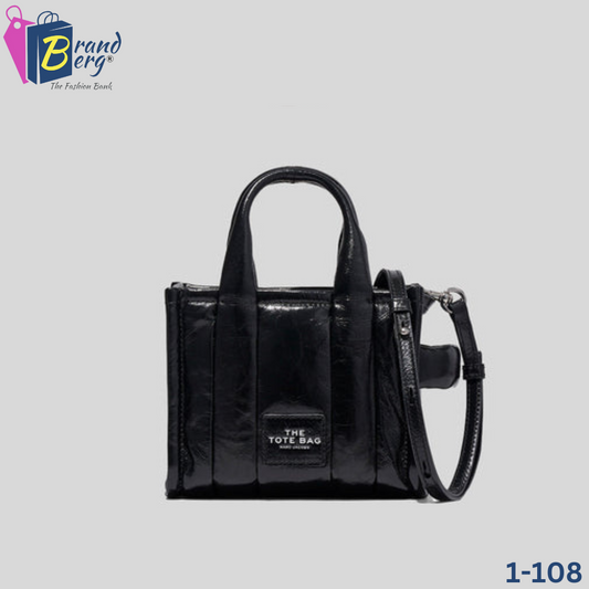 M.A.R.C J.A.C.O.B.S SHINY CRINKLE LEATHER MINI TOTE