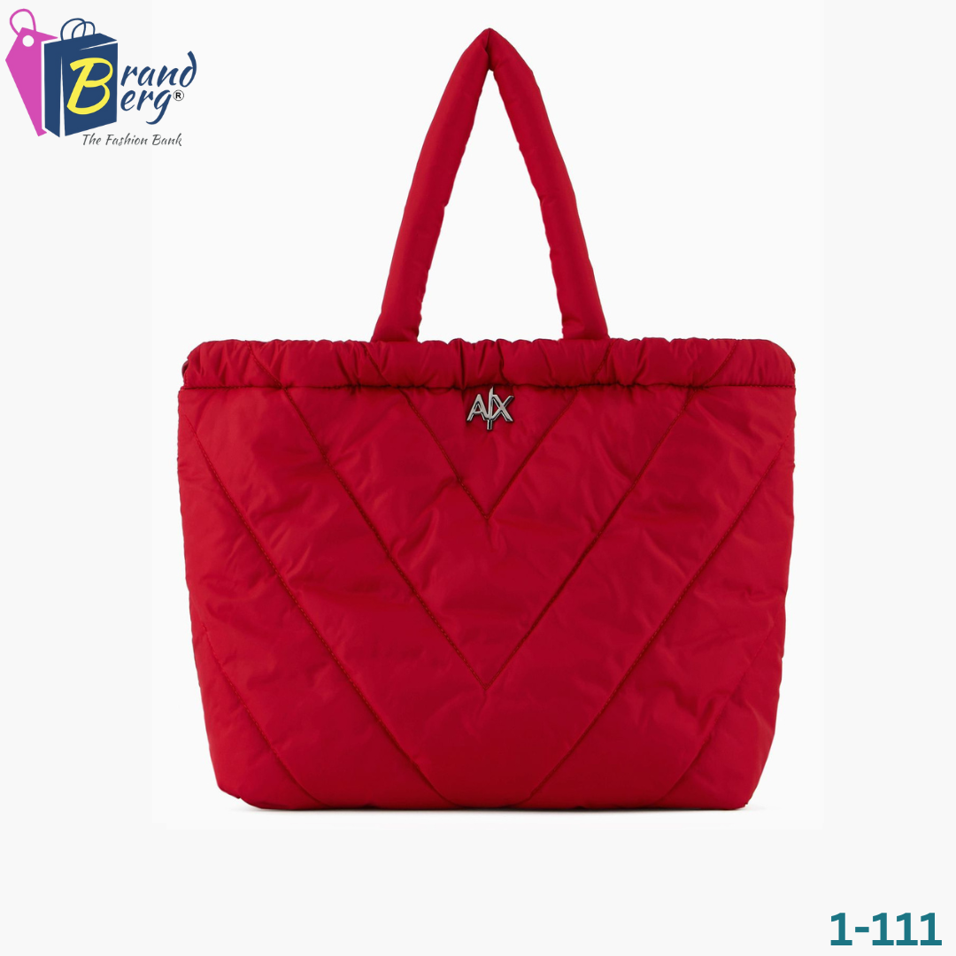 A.R.M.A.N.I E.X.C.H.A.N.G.E Large Quilted Puffer Shopper Bag