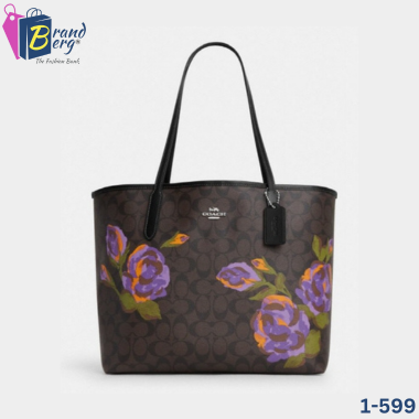 C.O.A.C.H. City Tote In Signature Canvas With Rose Print