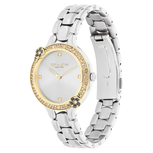 C.O.A.C.H Stainless Steel Silver White Dial Women's Watch