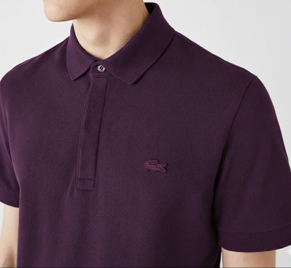 L.a.C.O-S.T.E P.O.L.O shirt Slim Fit Paris Stretch Pique Polo Shirt Purple