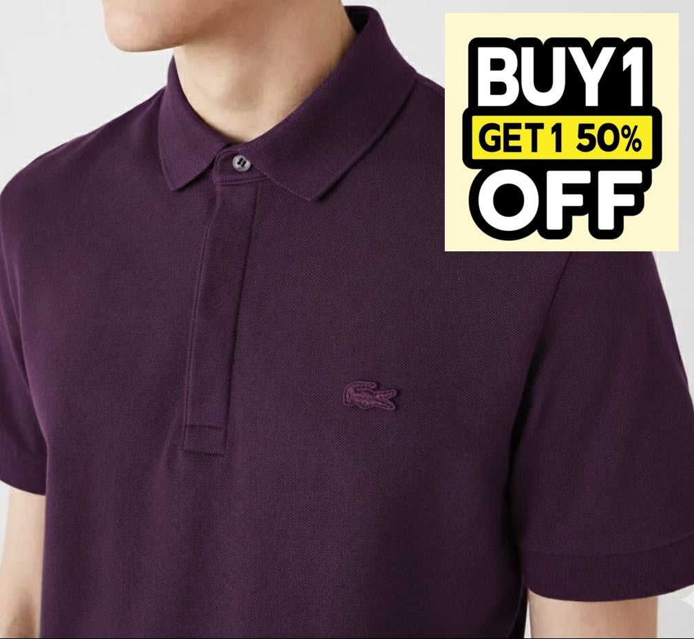 L.a.C.O-S.T.E P.O.L.O shirt Slim Fit Paris Stretch Pique Polo Shirt Purple