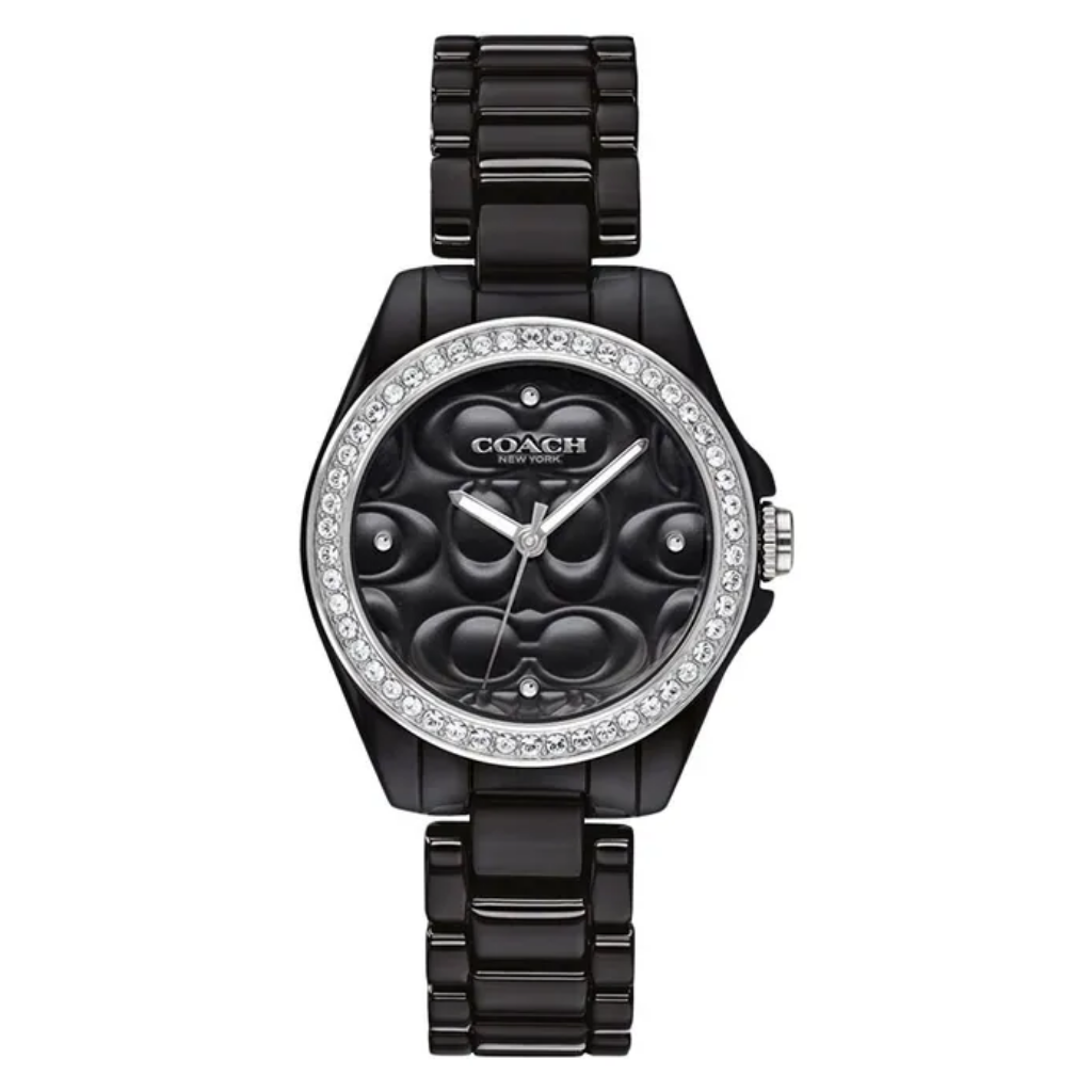 C.O.A.C.H Perry Quartz Black Dial Metal Watch