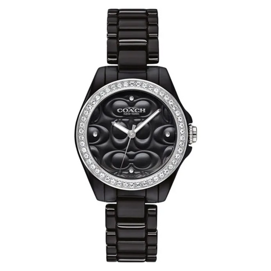 C.O.A.C.H Perry Quartz Black Dial Metal Watch