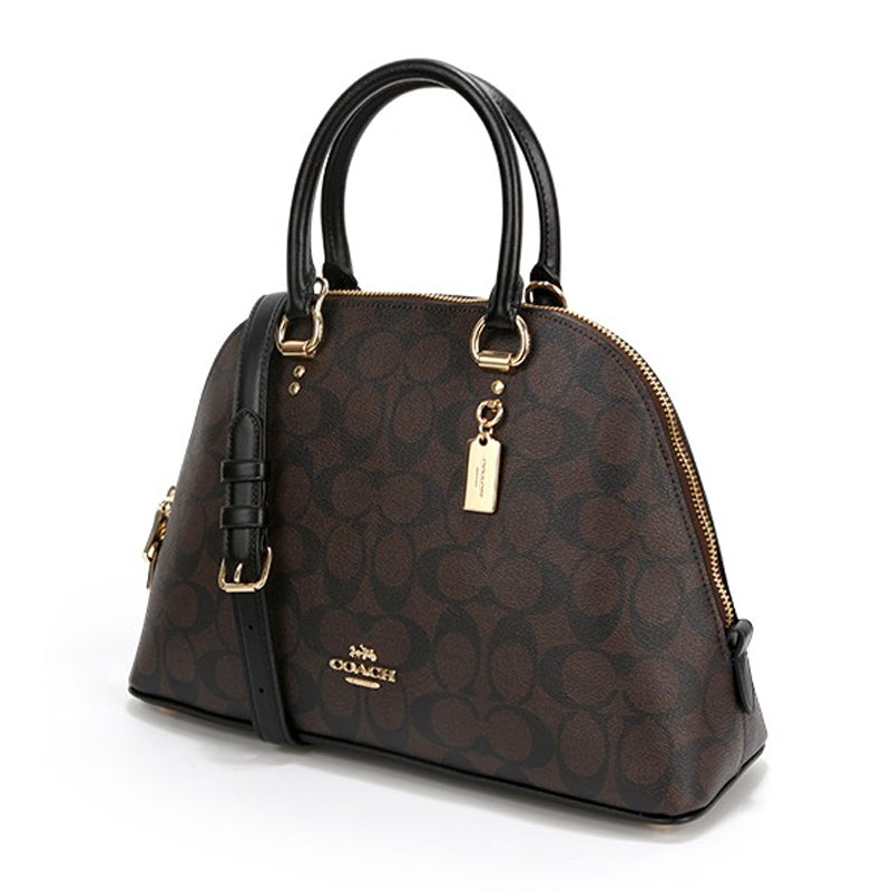 COACH Crossgrain Katy Satchel Bag with Detachable Strap for Shoulder/Crossbody Wear in Elegant Black