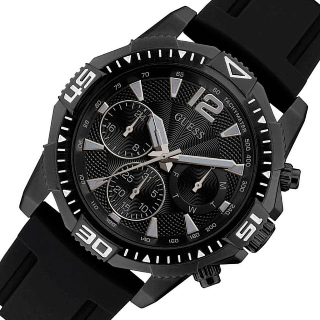 G.U.E.S.S  Commander Black Dial Black Rubber Strap