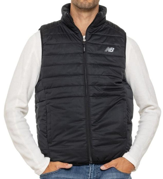 New Balance Black Puffer Tech Vest Quilted Comfort Black Puffer Full Zip with Pockets