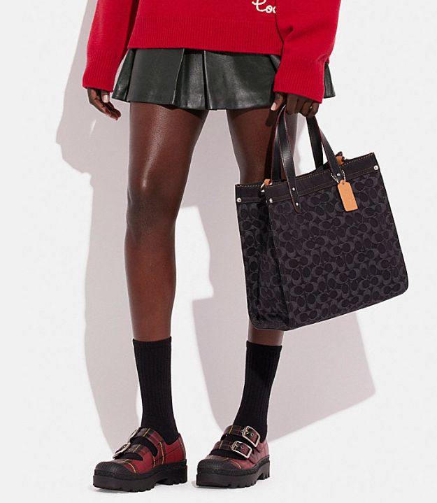 C.O.A.C.H. Field Tote In Signature Denim