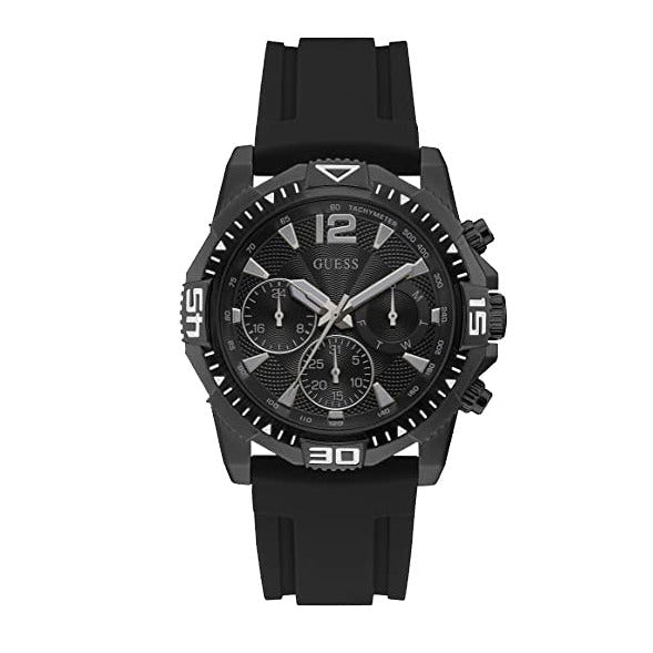 G.U.E.S.S  Commander Black Dial Black Rubber Strap