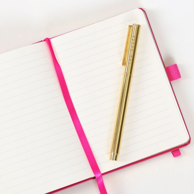 T.E.D B.A.K.E.R WHINNS Pink Saffiano Textured A6 Notebook