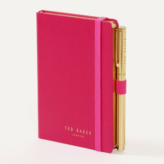 T.E.D B.A.K.E.R WHINNS Pink Saffiano Textured A6 Notebook