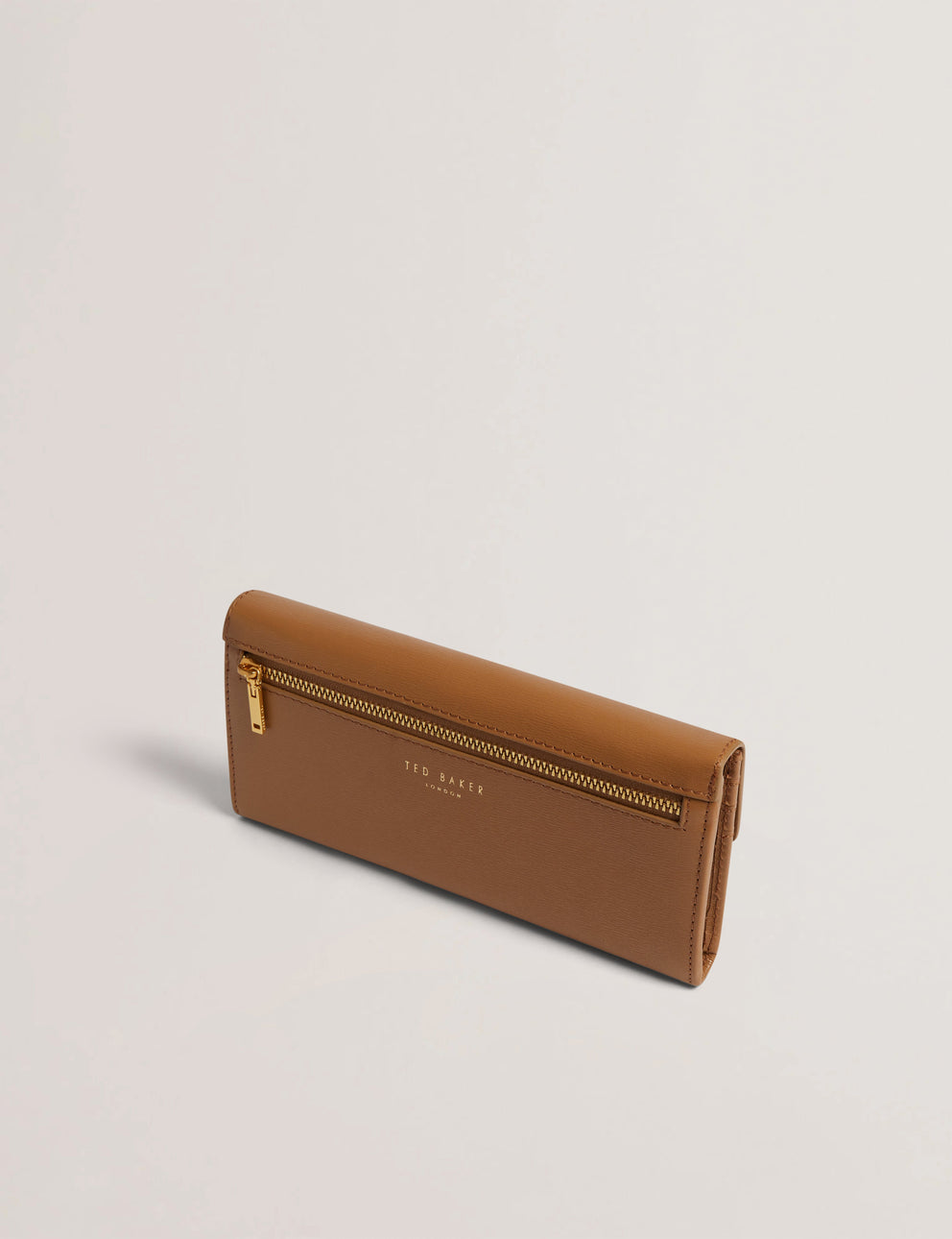 T.E.D B.A.K.E.R  Anisal Tb Detail Large Leather Purse Brown