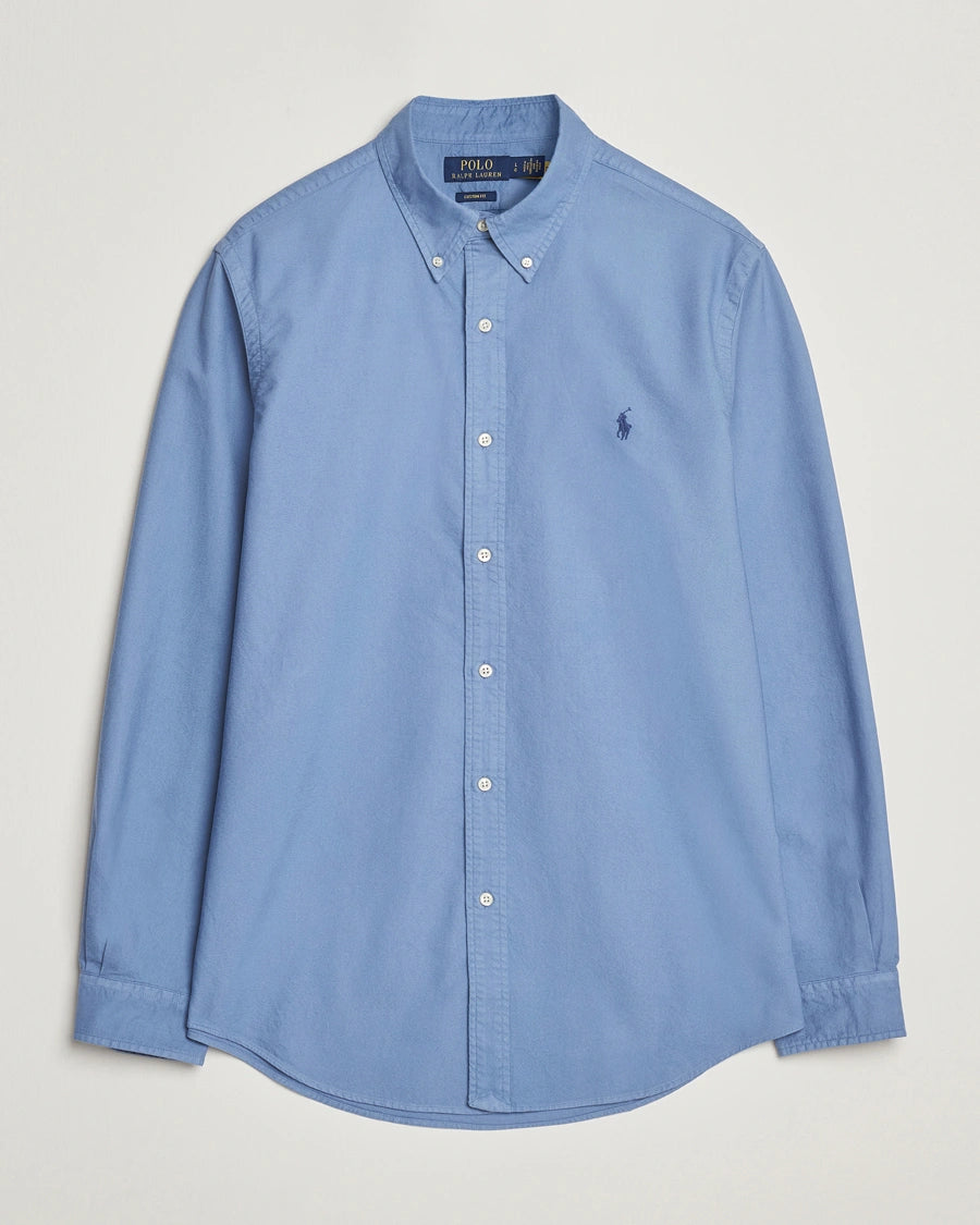 P.o.L.O R.A.L.P.H L.A.U-R.E.N Garment-Dyed Oxford Shirt Custom Fit Bastille Blue