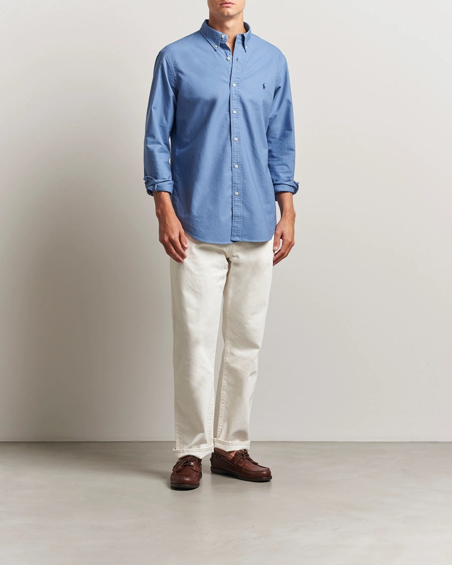 P.o.L.O R.A.L.P.H L.A.U-R.E.N Garment-Dyed Oxford Shirt Custom Fit Bastille Blue