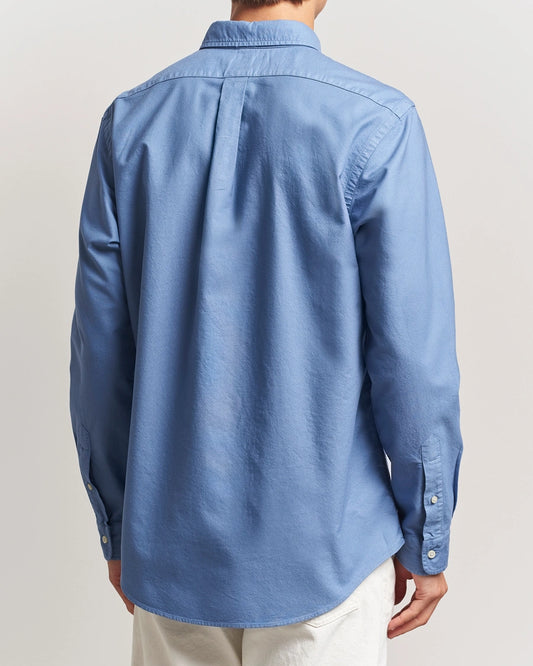 P.o.L.O R.A.L.P.H L.A.U-R.E.N Garment-Dyed Oxford Shirt Custom Fit Bastille Blue