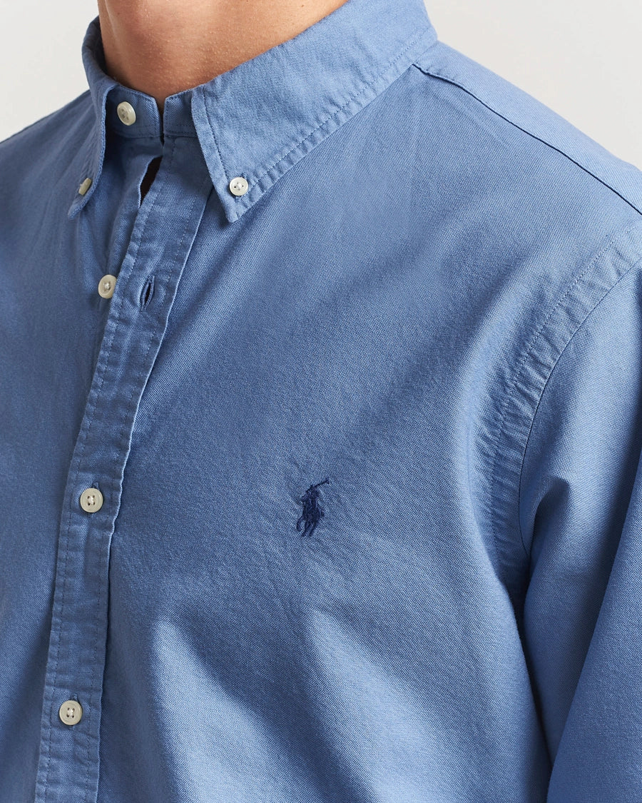 P.o.L.O R.A.L.P.H L.A.U-R.E.N Garment-Dyed Oxford Shirt Custom Fit Bastille Blue