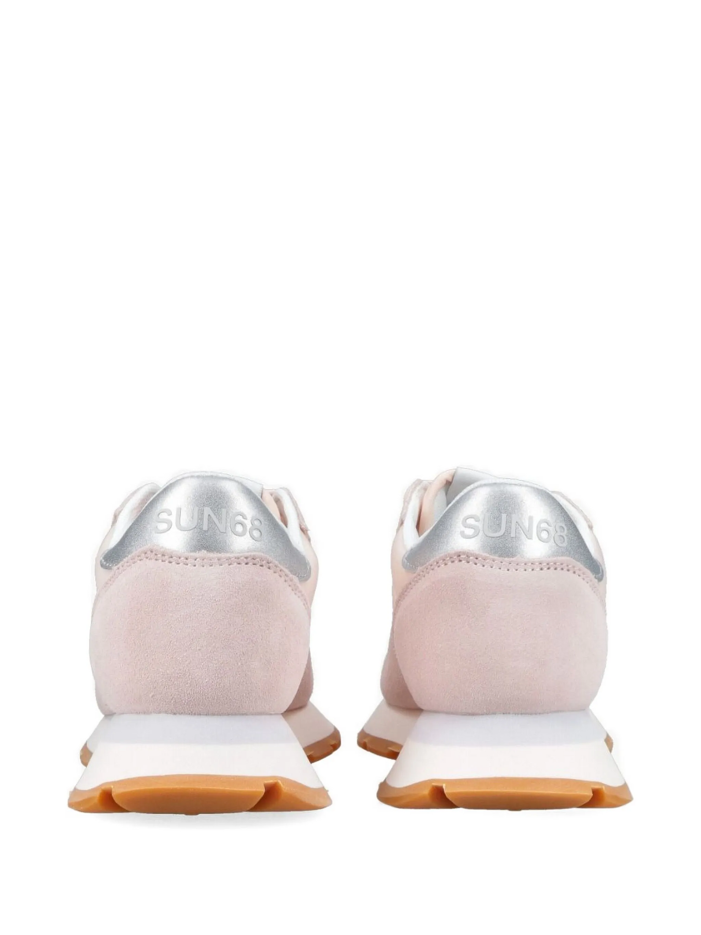 S.U.N68 PINK Ally Gold Silver Suede and Nylon Sneaker