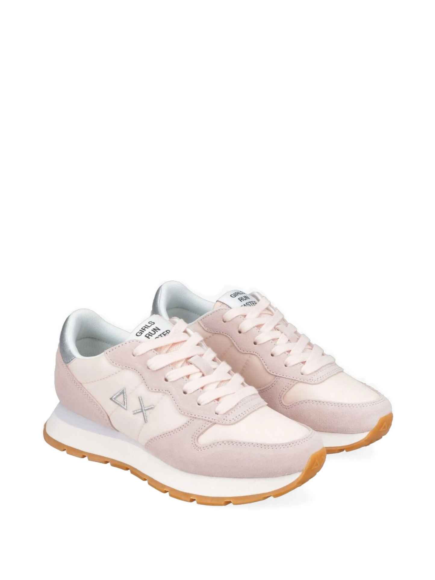 S.U.N68 PINK Ally Gold Silver Suede and Nylon Sneaker