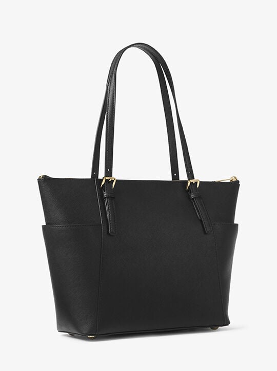 M.I.C.H.A.E.L K.O.R.S Jet Set Large Crossgrain Leather Top-Zip Tote Bag