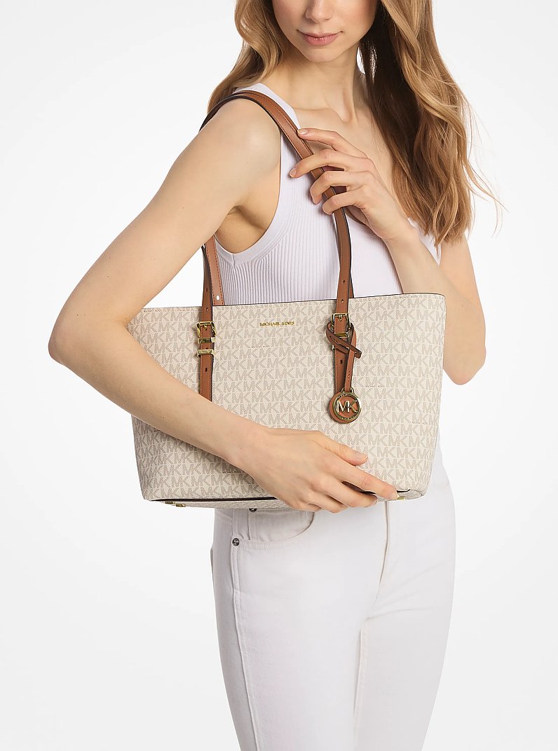 M.I.C.H.A.E.L K.O.R.S Quinn Medium Signature Logo and Leather Tote Bag