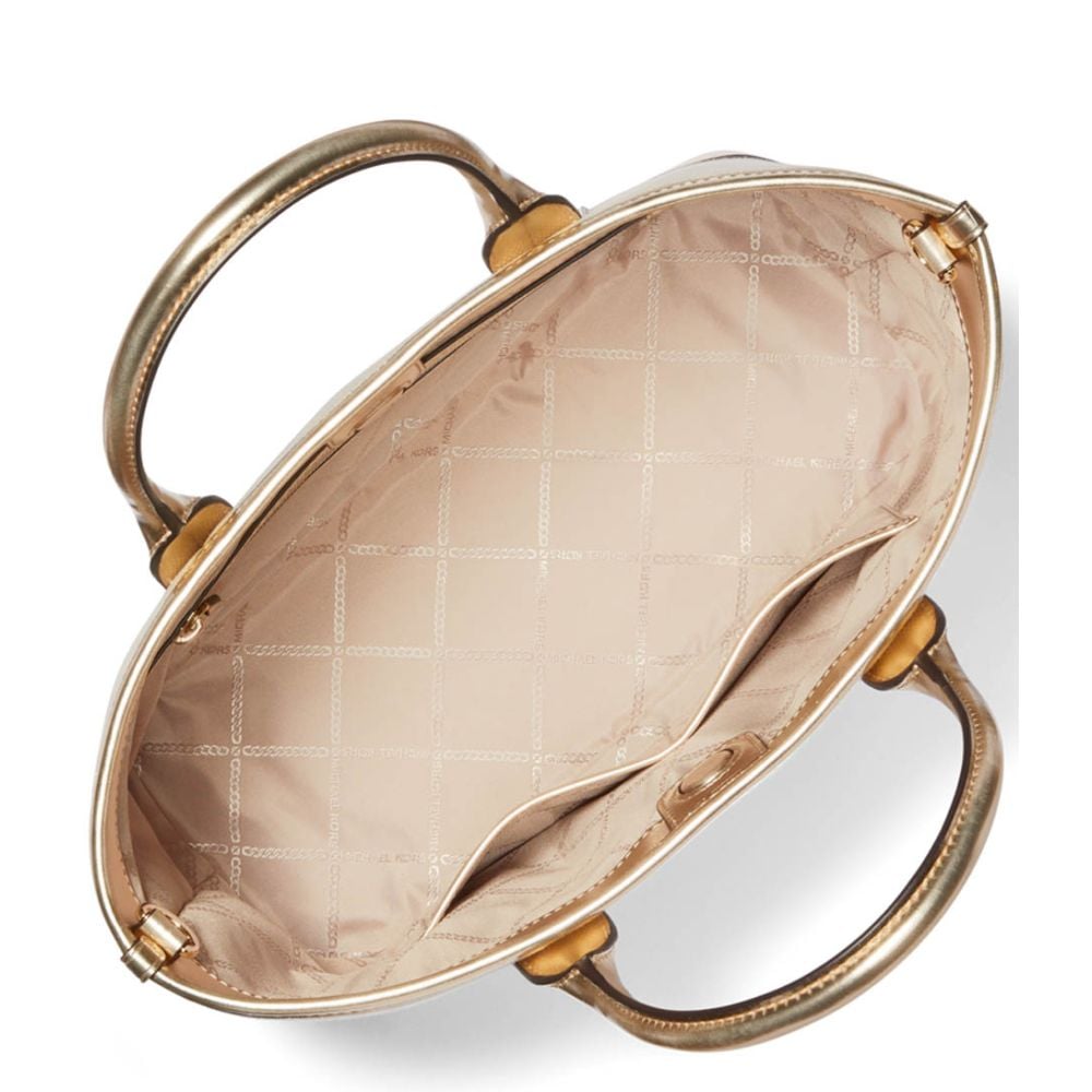 M.I.C.H.A.E.L K.O.R.S Luisa Medium Satchel Nat-Pale Gold