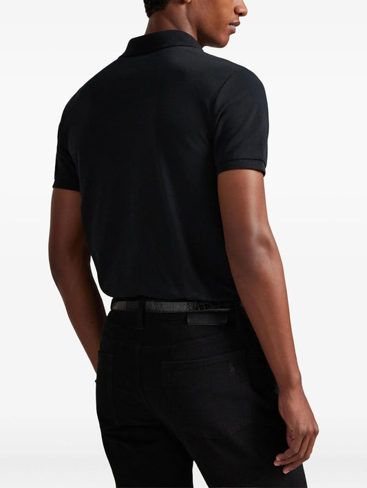 P.o-L.O R.A-L.P.H L.A.U-R.E.N The Iconic Mesh Polo Shirt Custom Slim Fit Black/White
