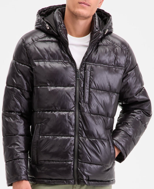 M_i.c.h.a..e.l. K.o.r.s. Men's Puffer SHINY PUFFER JACKET - Winter jacket - Black