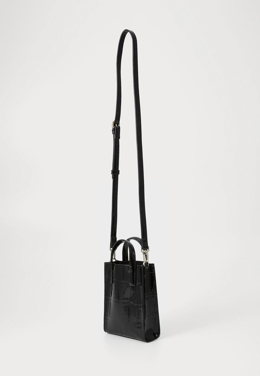 T.E.D B.A.K.E.R Viienna Croc Effect Mini Icon Bag Black