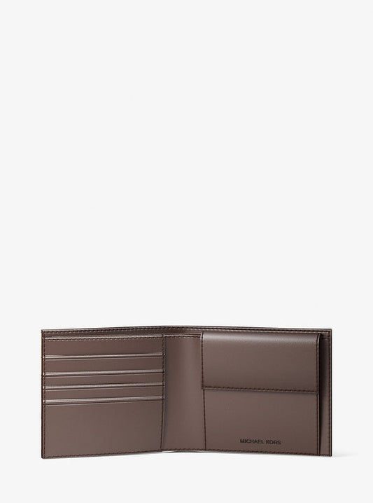 M.I.C.H.A.E.L K.O.R.S Cooper Logo Billfold Wallet With Coin Pouch Camel