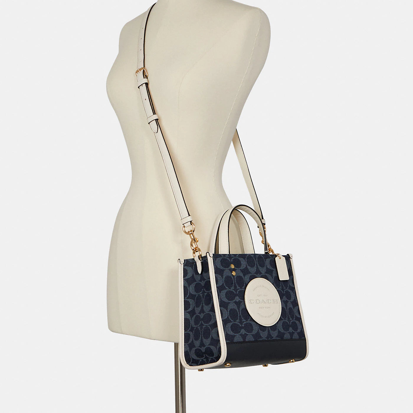 C.O.A.C.H Dempsey Tote 22 In Signature Jacquard With Coach Patch
