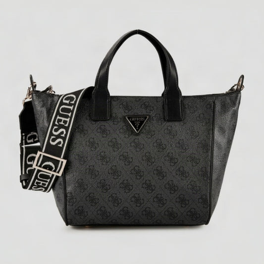 G.U.E.S.S Follie Small Tote Bag Shoulder Bag Coal Logo