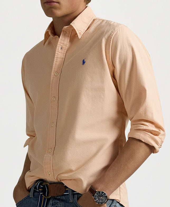 P.o.L.O R.A.L.P.H L.A.U-R.E.N Garment-Dyed Oxford Shirt Custom Fit Amber