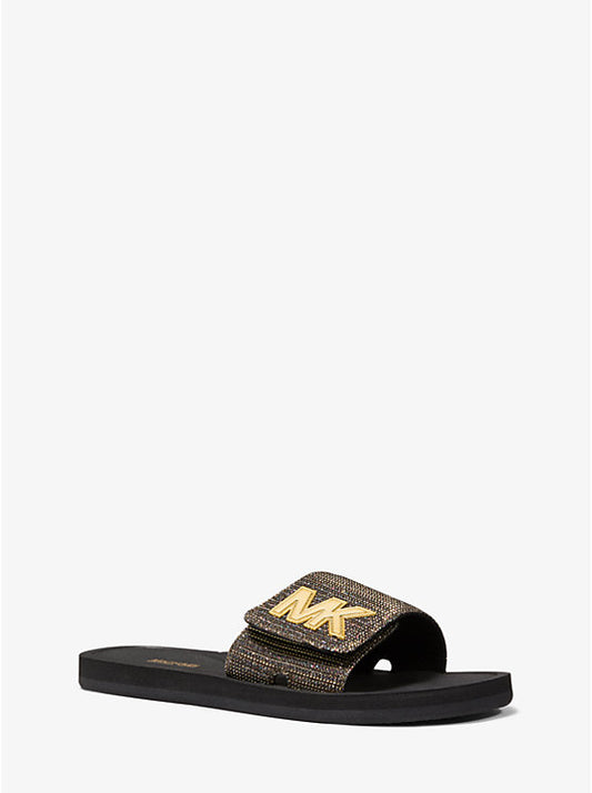 M.i.c.h.a.e.l K.o.r.s Logo Chain Mesh Slide