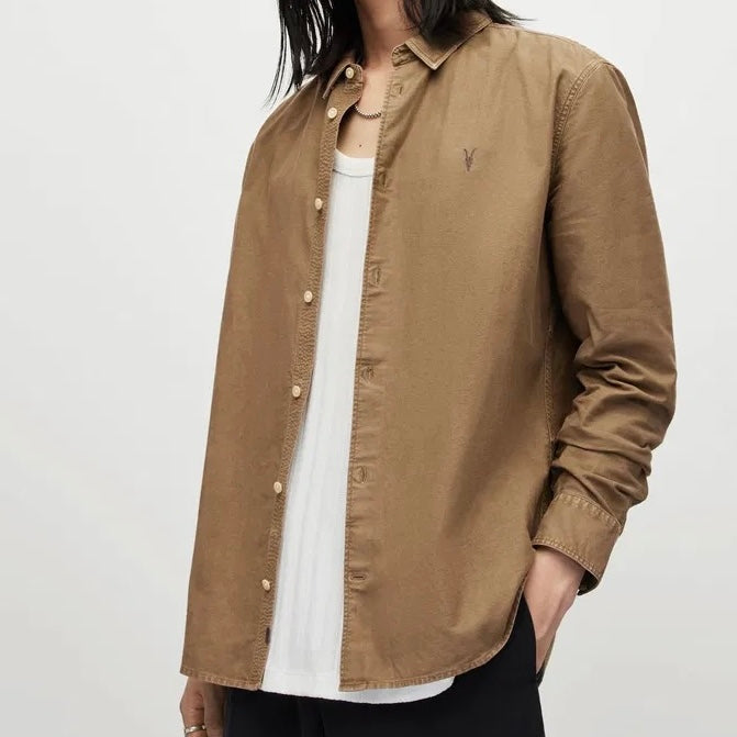 A.l.l.S.a.i.n.t.s HERMOSA RAMSKULL RELAXED FIT SHIRT Brown