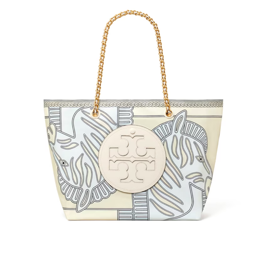 T.O.R.Y B.U.R.C.H ELLA PRINTED CHAIN TOTE