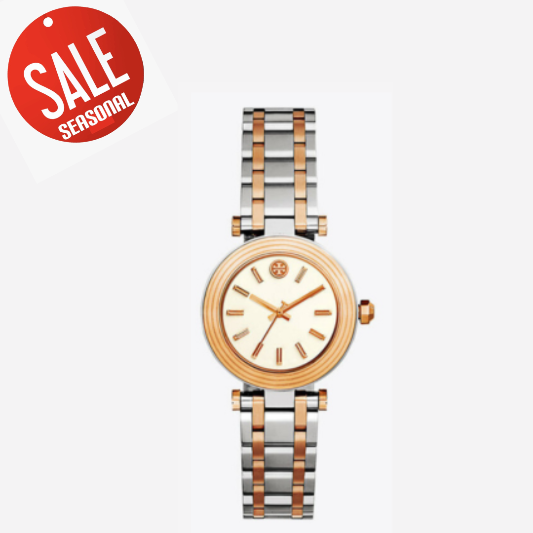 T.O.R.Y B.U.R.C.H WOMEN'S CLASSIC T ROSE GOLD SILVER STAINLESS