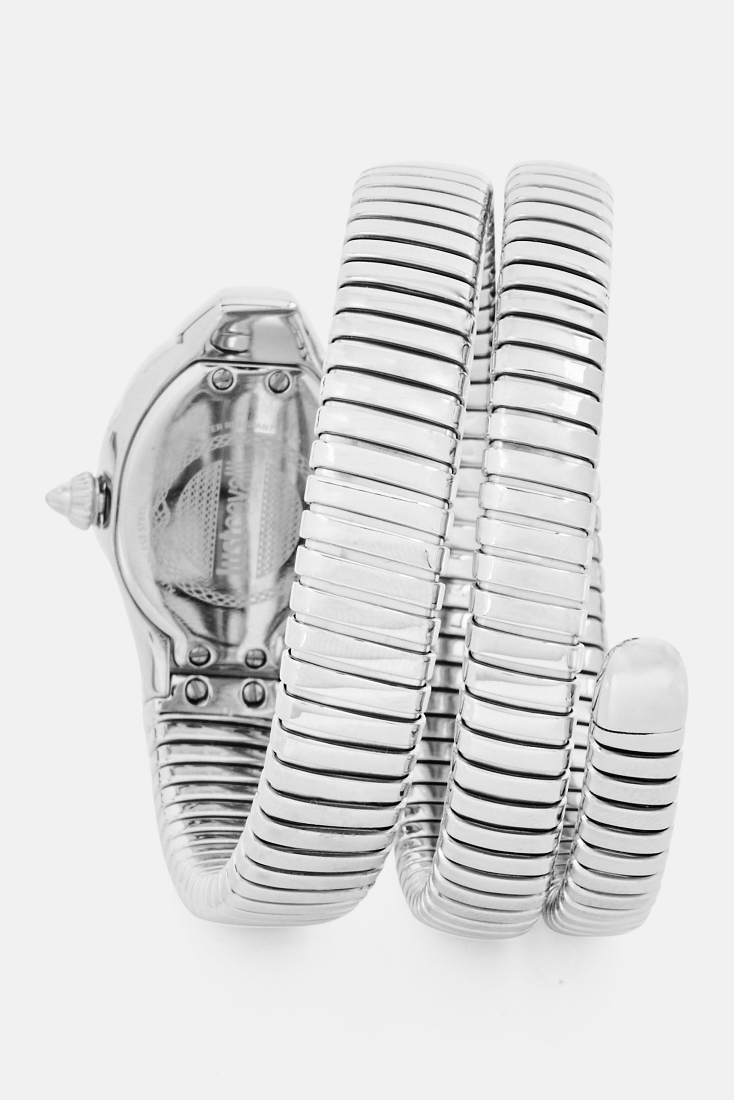 J.U.S.T C.A.V.A.L.L.I Snake Analog Watch  Silver