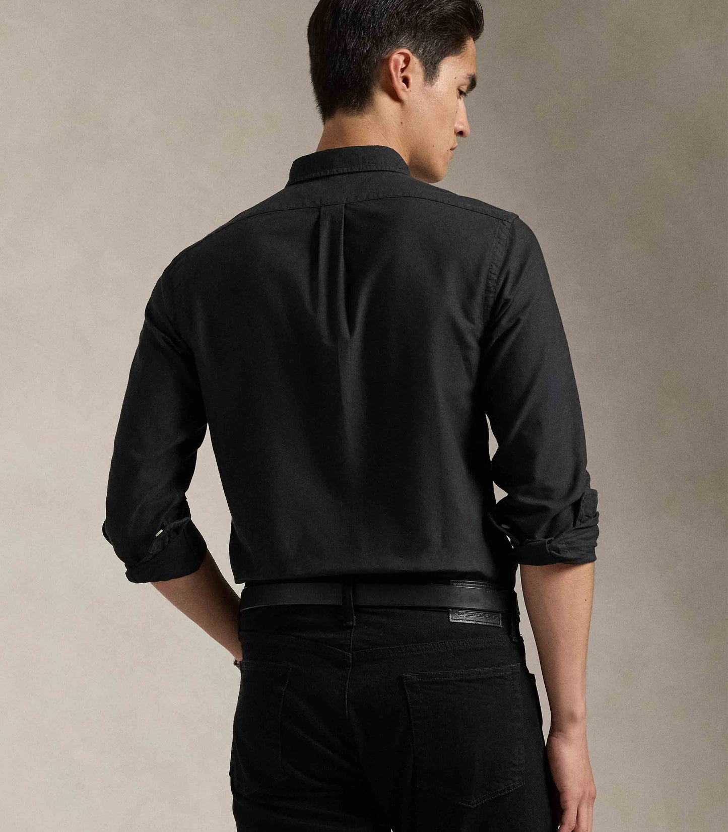 P.o.L.O R.A.L.P.H L.A.U-R.E.N Garment-Dyed Oxford Shirt Custom Fit Black